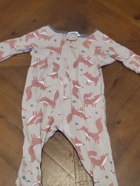 Gerber Cream Footie with Fox Print